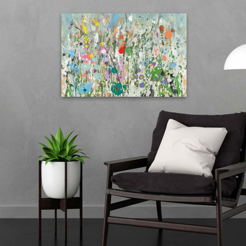 Abstract Floral - Graffiti Garden, 16" H x 24" W
