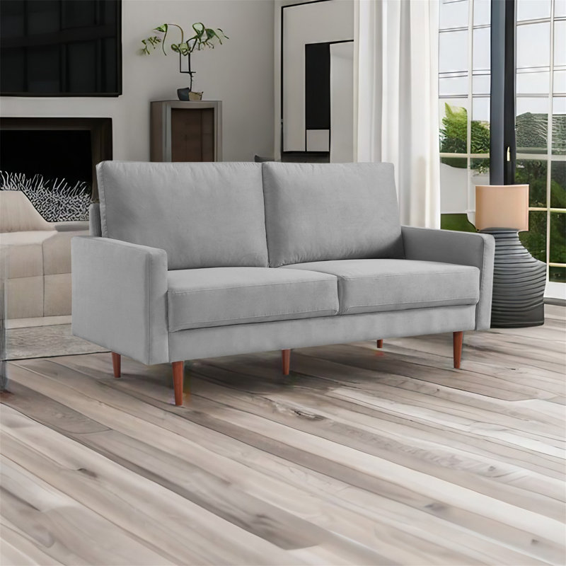 Causeuse en velours 68,9 po Orisha, Velours gris