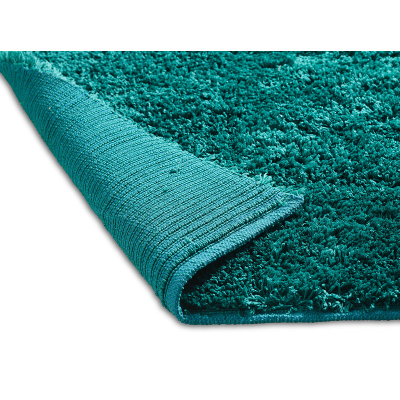 Tapis bleu sarcelle à poils longs Hayfield, 7 pi 3 po x 9 pi 3 po