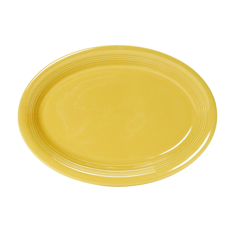 Tuxton Concentrix Ceramic Platter, Saffron Yellow
