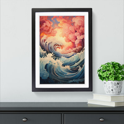 Wave Modern Baroque - Single Picture Frame Print on Wood