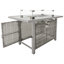 Table de foyer d'extérieur au gaz propane de 43 po K&K, foyer d'extérieur rectangulaire en osier à tissage ouvert de 60000 BTU avec pare-vent en verre pour terrasse de jardin - Gris-90178553