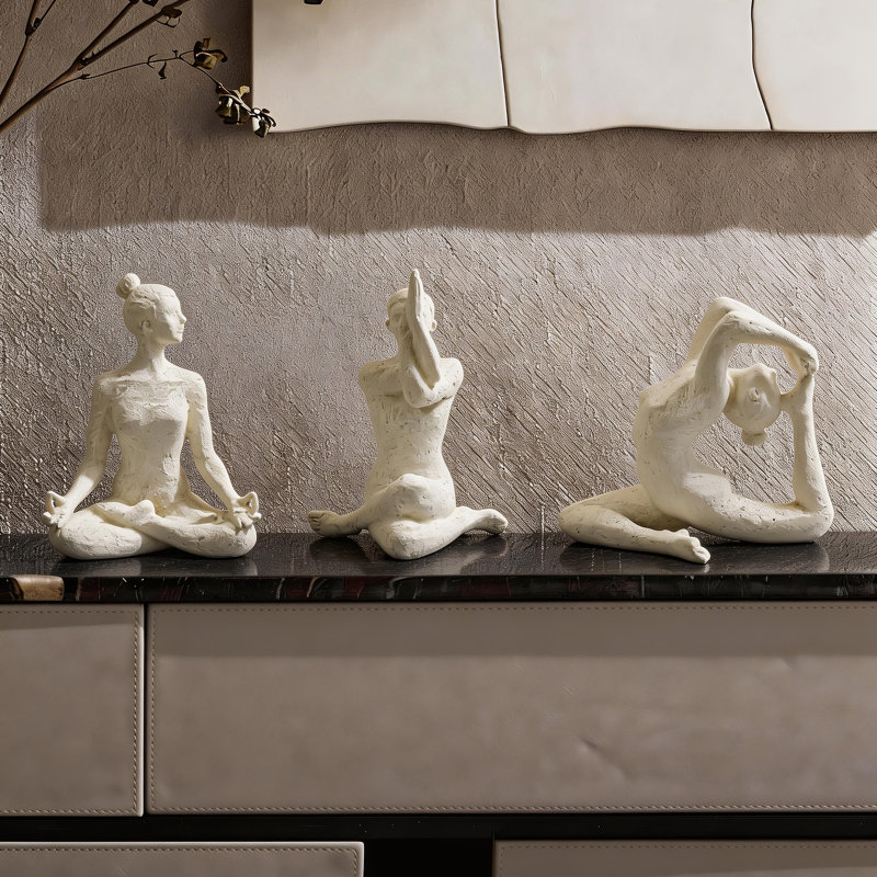 Abstract Yoga Pose Sculpture Set