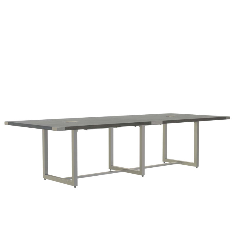 Table de conférence rectangulaire Mirella, H 29,5 po x L 192 po x P 47,25 po, Gris pierre, Gris