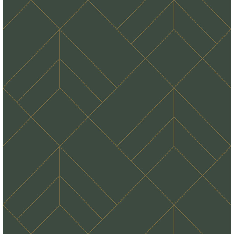 Hannah Geometric Wallpaper Roll, Evergreen