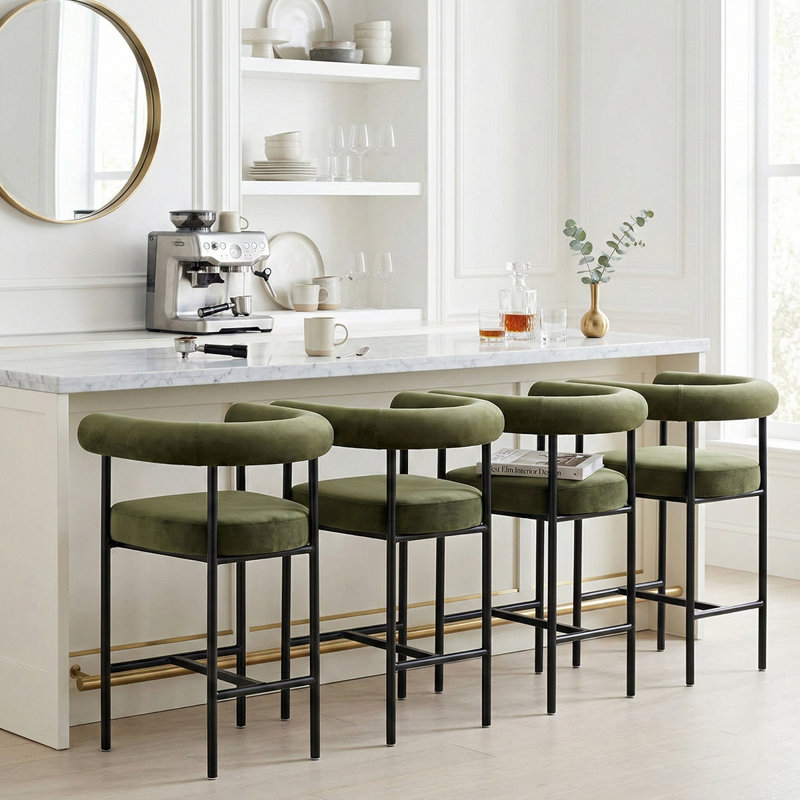 Tabouret de bar 24 po 24 po, Vert