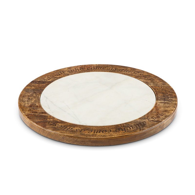 Marble and Wood Lazy Susan