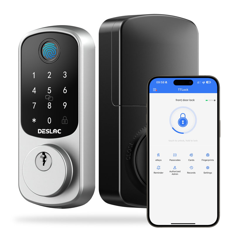 Serrure intelligente à empreinte digitale Desloc, Argent argent