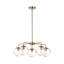 Lustre rond en verre 5 lumières Mid-Century