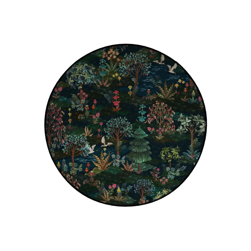 Tapis décoratif moderne Henriqueta, Rond 5 pi