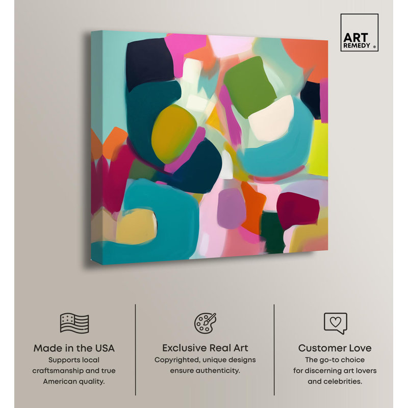 Colorful Abstract Canvas Print, 16" x 16", Wrapped