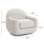 Chaise pivotante en velours crème Tiago-116703765