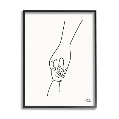 " Parent & Child Holding Hands Family Line Doodle "