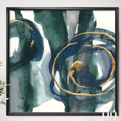 «Mettalic Indigo and Gold III», reproduction sur toile encadrée