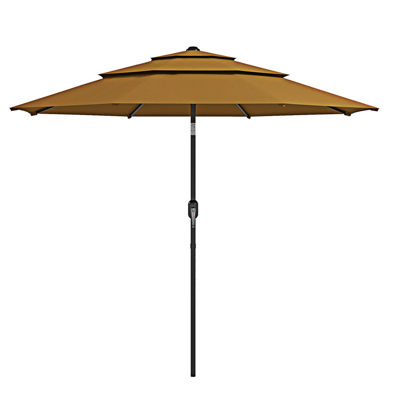 Parasol de marché extérieur avec manivelle, Tanné