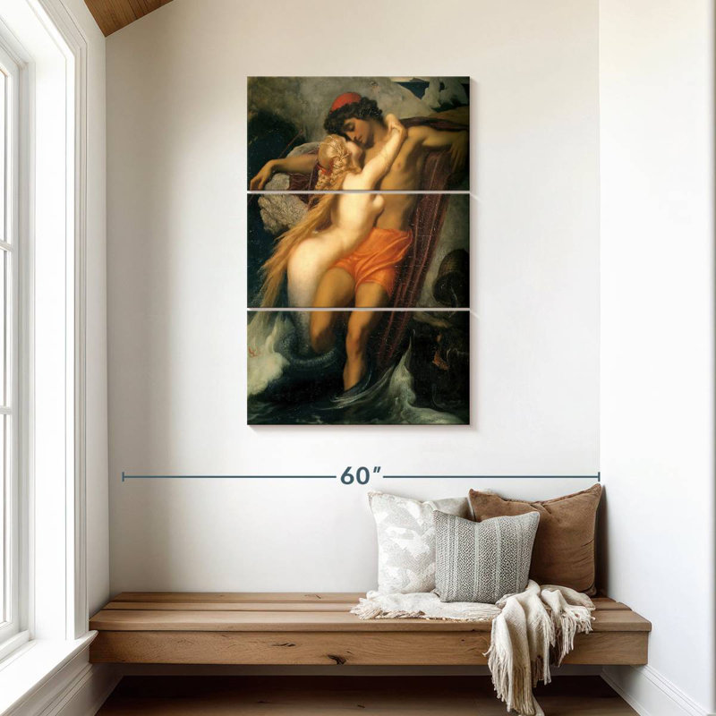 Hardie, le pêcheur et la sirène, H 45 po x l 28 po