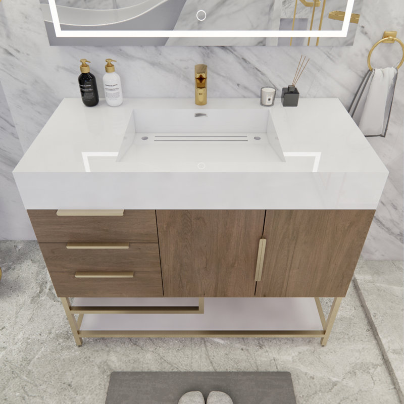 Ensemble de meuble-lavabo simple 42 po Glasgow, Chêne clair