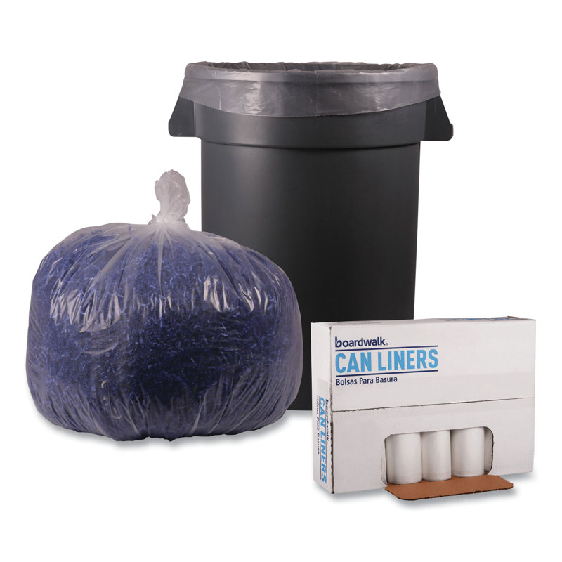 Plastic Trash Liners - 100 Count, 39" H x 33" W x 4.875" D