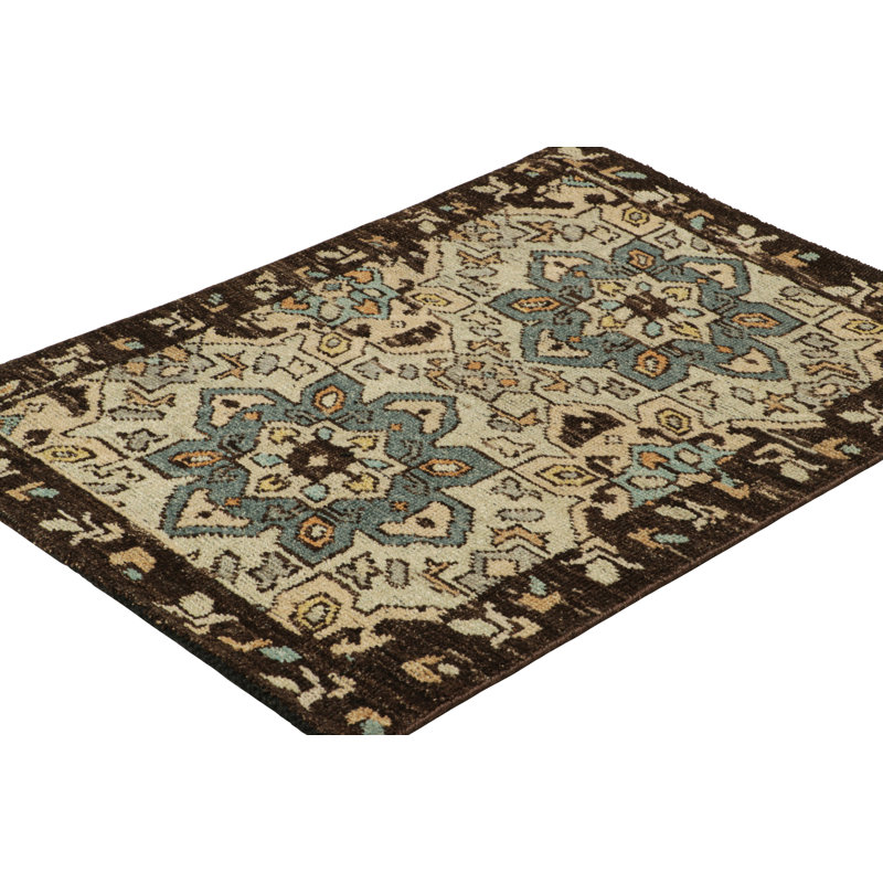 Burano Hand Knotted Wool Geometric Area Rug, Rectangle 9' x 12'