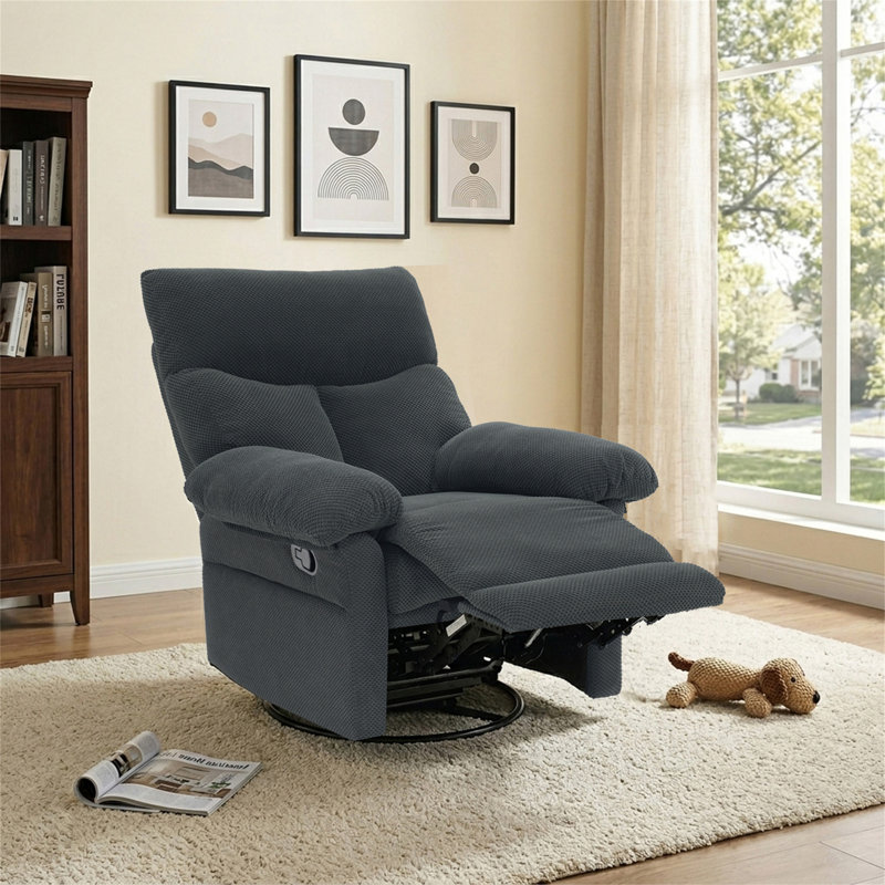 Fauteuil inclinable et pivotant Modern, Dark Grey Fabric