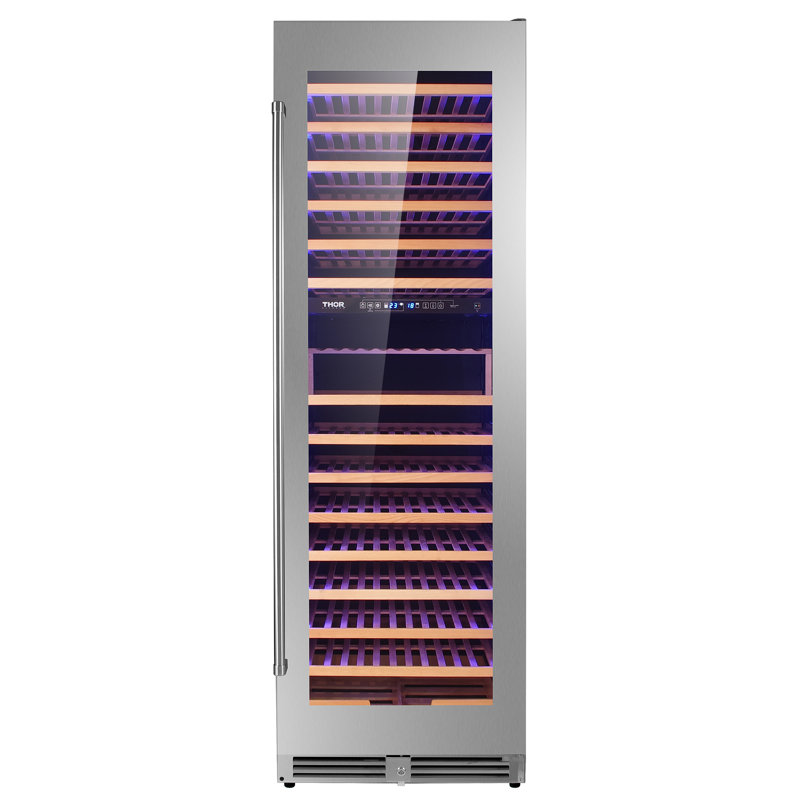 Thor Kitchen Dual Zone 26.3'' 162 Bottle Wine Refrigerator with Reversible Door