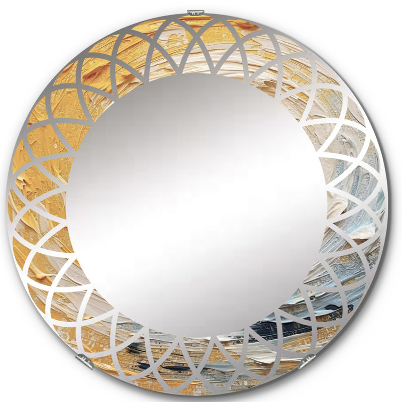 Woodmoor - Miroir mural moderne rond, 24 po x 24 po