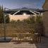 Parasol rectangulaire en porte-à-faux avec éclairage 138,2 po x 108,4 po Lemanski