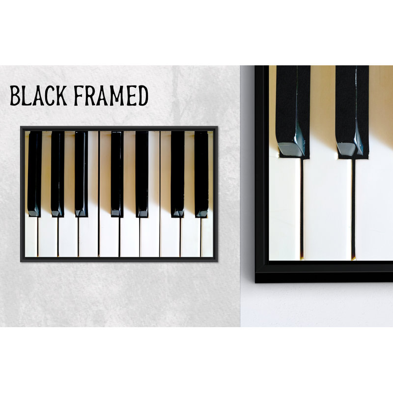 Élégante œuvre d'art sur toile imprimée: Harmonie musicale en noir et blanc, toiles à cadre noir 1P, 59,1 po H x 102,4 po l