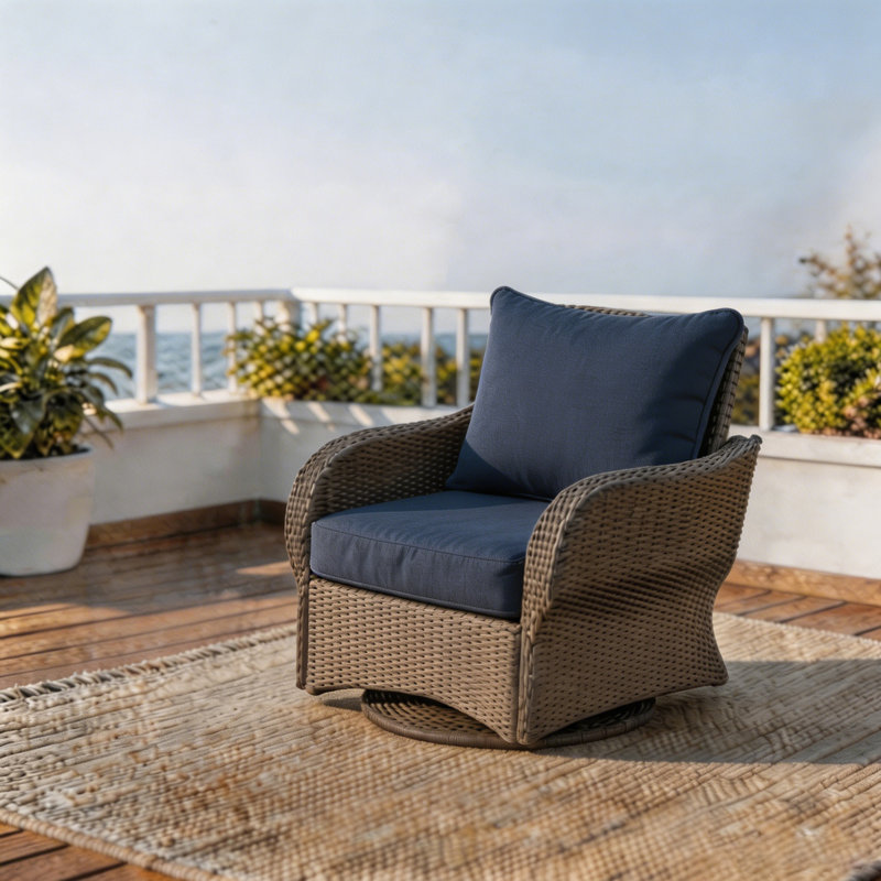 Ensemble de 2 coussins de chaise d'extérieur / intérieur à assise profonde 22 "x 24" (conception résistante à l'eau), Blue