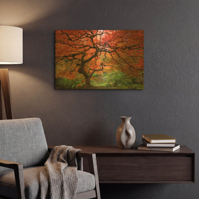  «Japon érable» par Jesse Estes, art mural en métal doré, 24 po x 16 po