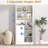 71.4" Tall Modern Bookcase with Doors, 6 Tier Floor Standing Bookshelf with Vintage Handles for Home Office, Living Room -1354462725