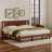Charvi Modern Solid Wood Platform Bed Frame with Headboard, Brown-1791813263