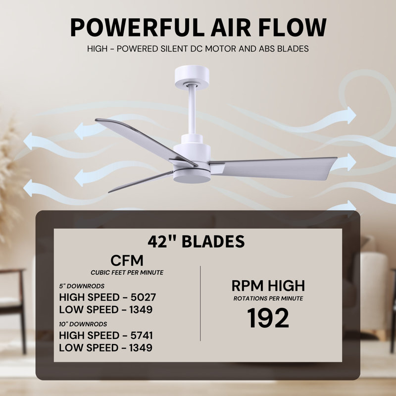 Alessandra Outdoor Downrod Ceiling Fan, Brushed Nickel, Brushed Nickel