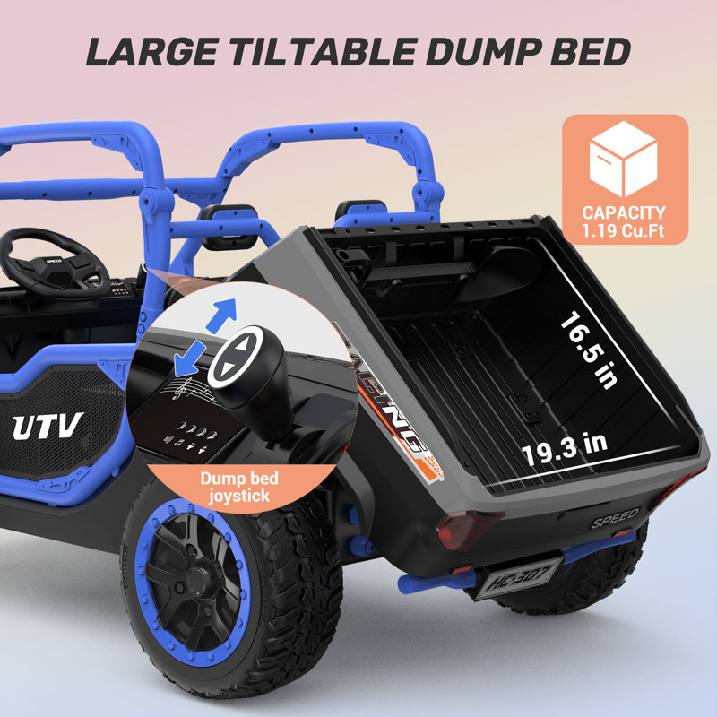 2 places pour véhicules tout-terrain Anpabo alimentés par batterie avec télécommande, Bleu