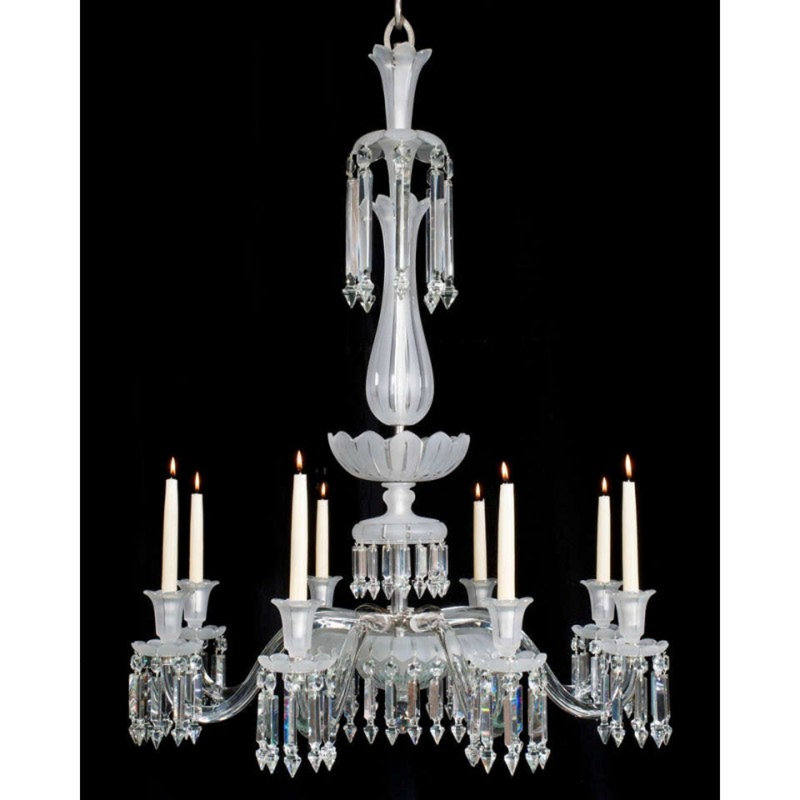 Lustre suspendu en verre givré clair Mid-Victorian, Bronze, Clair, H 32 po x l 20 po x P 20 po