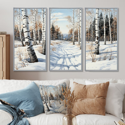 «Winter Birch Wood Forest II - Tree Birch», art mural