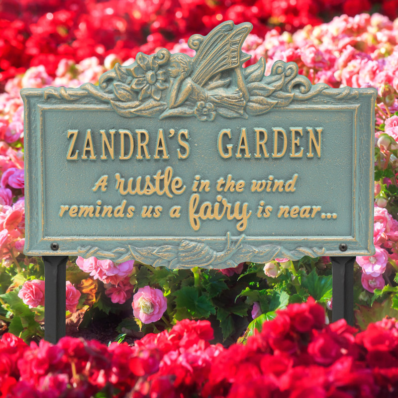 My Fairy Garden Personalized Lawn Plaque, Bronze Verdigris, Yes