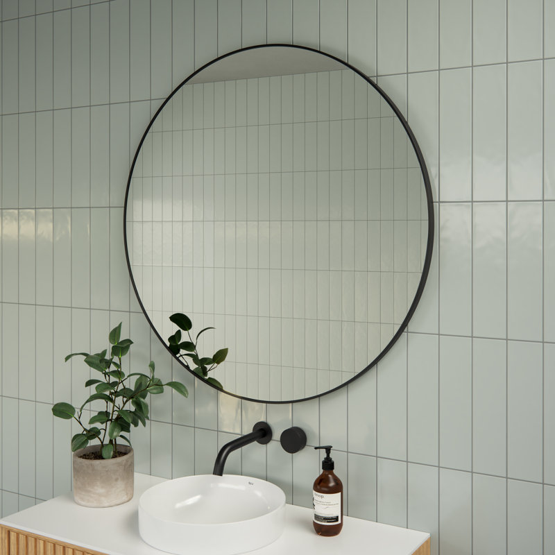 Modern & Contemporary Bathroom/Vanity Mirror, Black, 36" x 36"