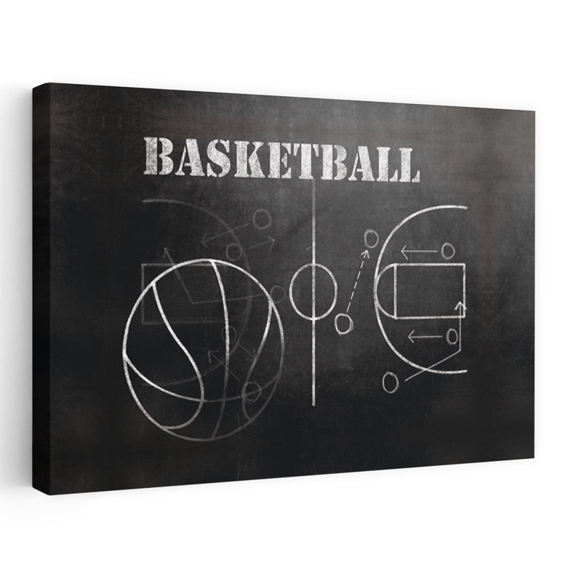Le basketball joue de l'art contemporain, 16" H x 24" W