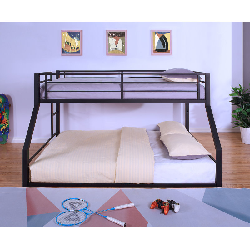 Ader Kids Bunk Bed, Black, Twin over Full