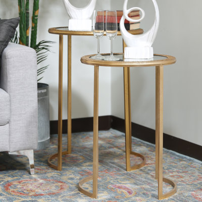Giono Mirrored Glass Top Nesting Tables
