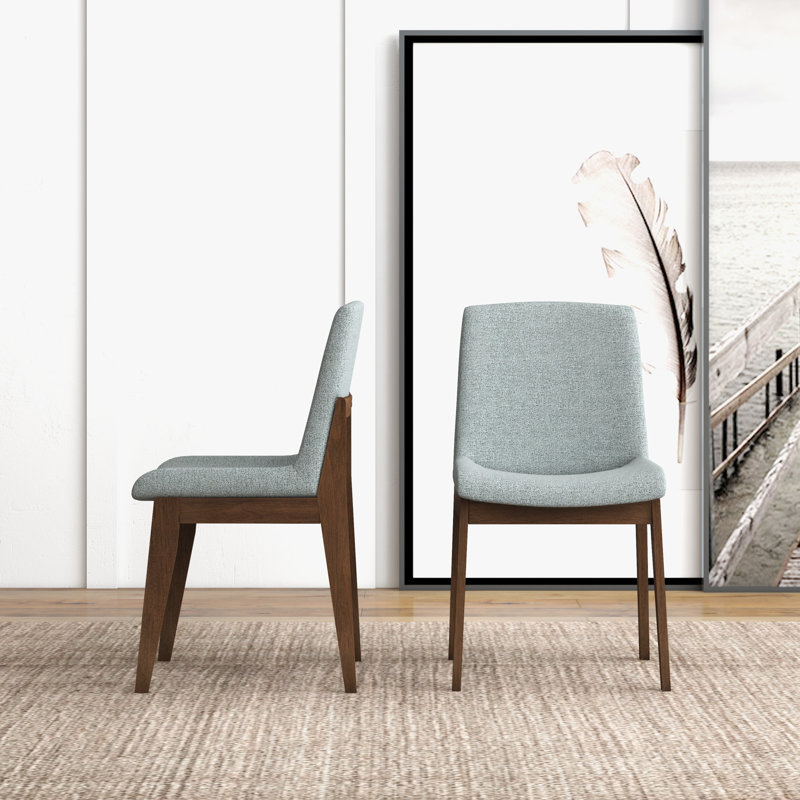 Chaise d'appoint rembourrée en bois massif Halladay, Gris clair
