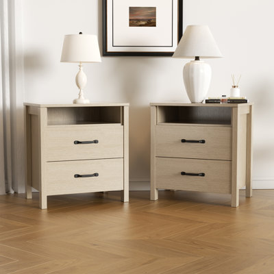 No More Bedside Clutter—This Drawer Nightstand Does It All(set of 2)