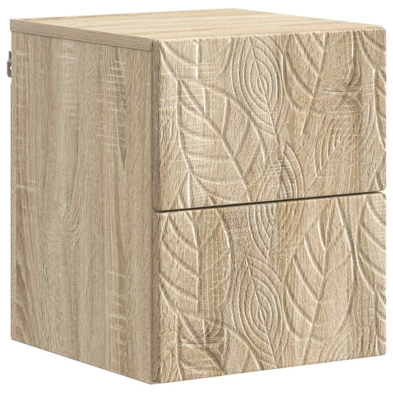 34.5cm W Composite Bedside Table, Sonoma Oak