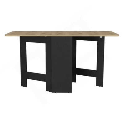 Folding Table With Expandable Design In 3 Forms, Black / Macadamia