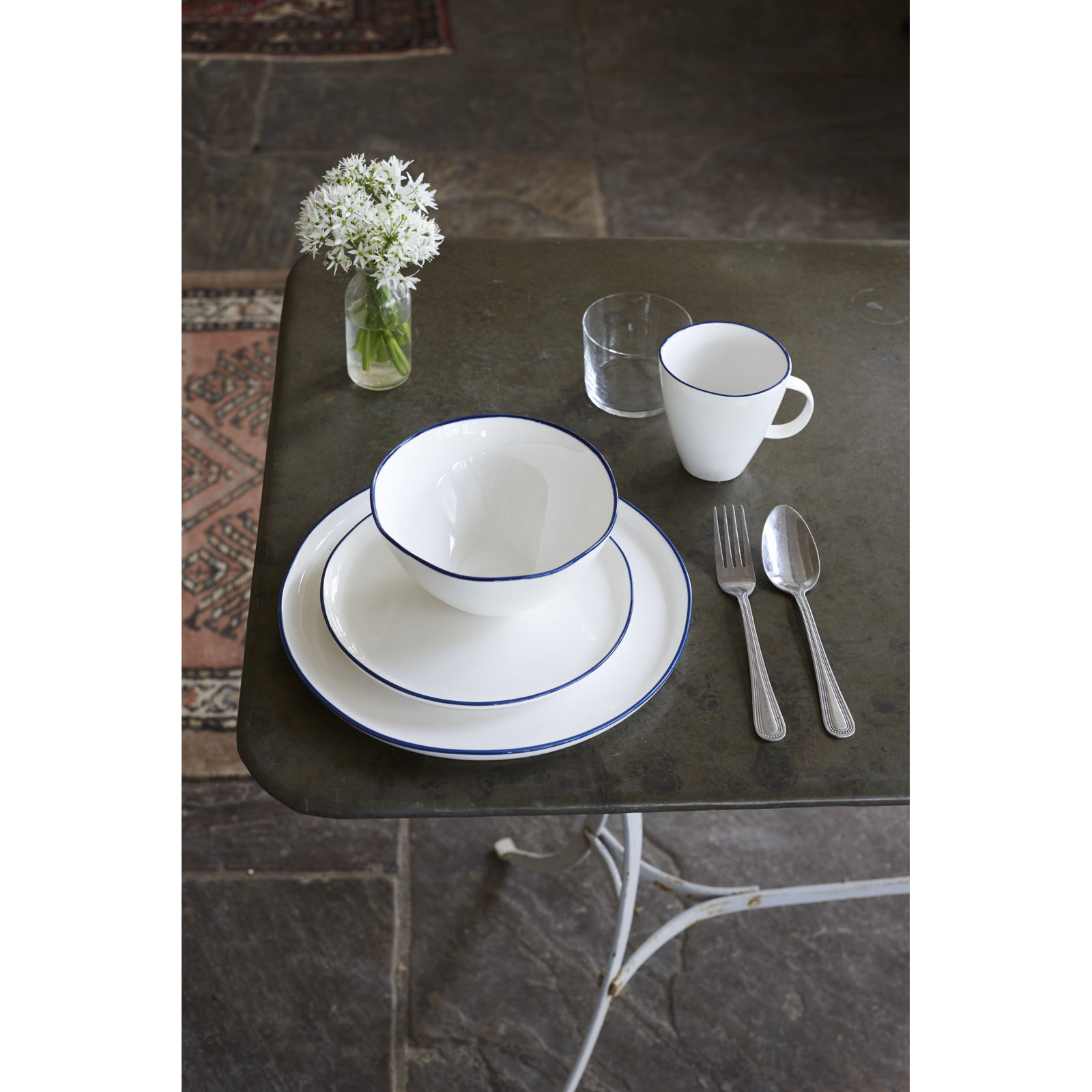 Abbesses Porcelain Pasta Bowl, Blue