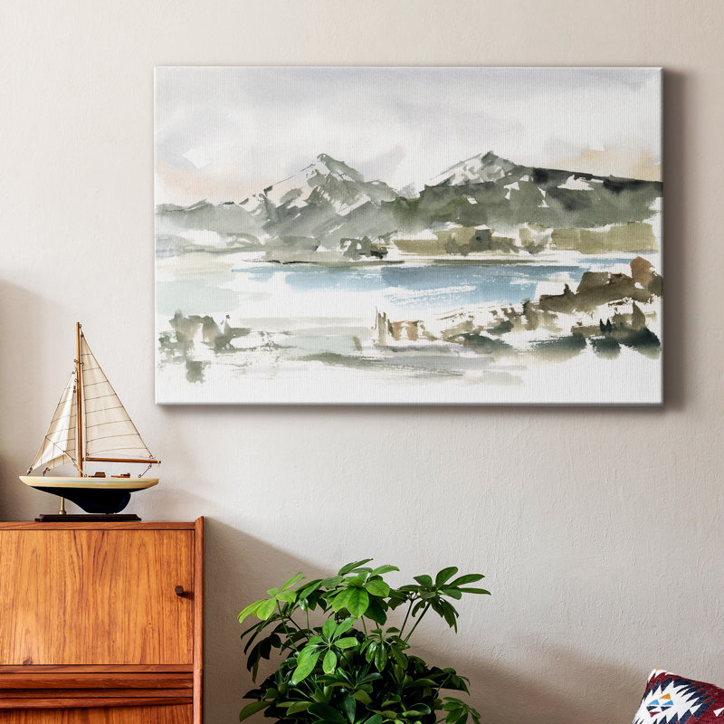 Étude de montagne enneigée I - impression sur toile tendue, H 12 po x l 8 po x P 1 po