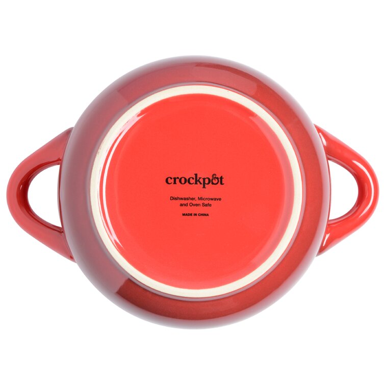 Crock-Pot 22 fl.oz Gradient Red Stoneware 2 Piece Soup Bowl Set