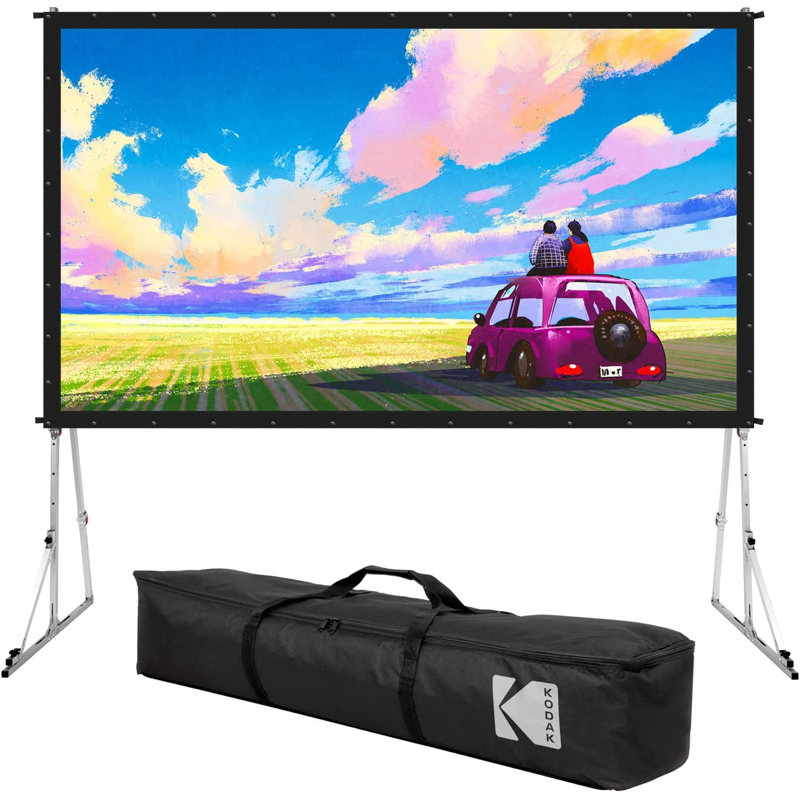 Gray 120" Portable Folding Frame Projector Screen