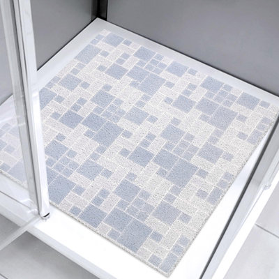 Square Shower Mat Non Slip: 36 X 36 Inch Bath Mat For Inside Shower Extra Large Loofah Shower Mat For Elderly Soft Textured Foot Massage Pad Bathroom Floor Mat For Wet Area, Without Suction Cups